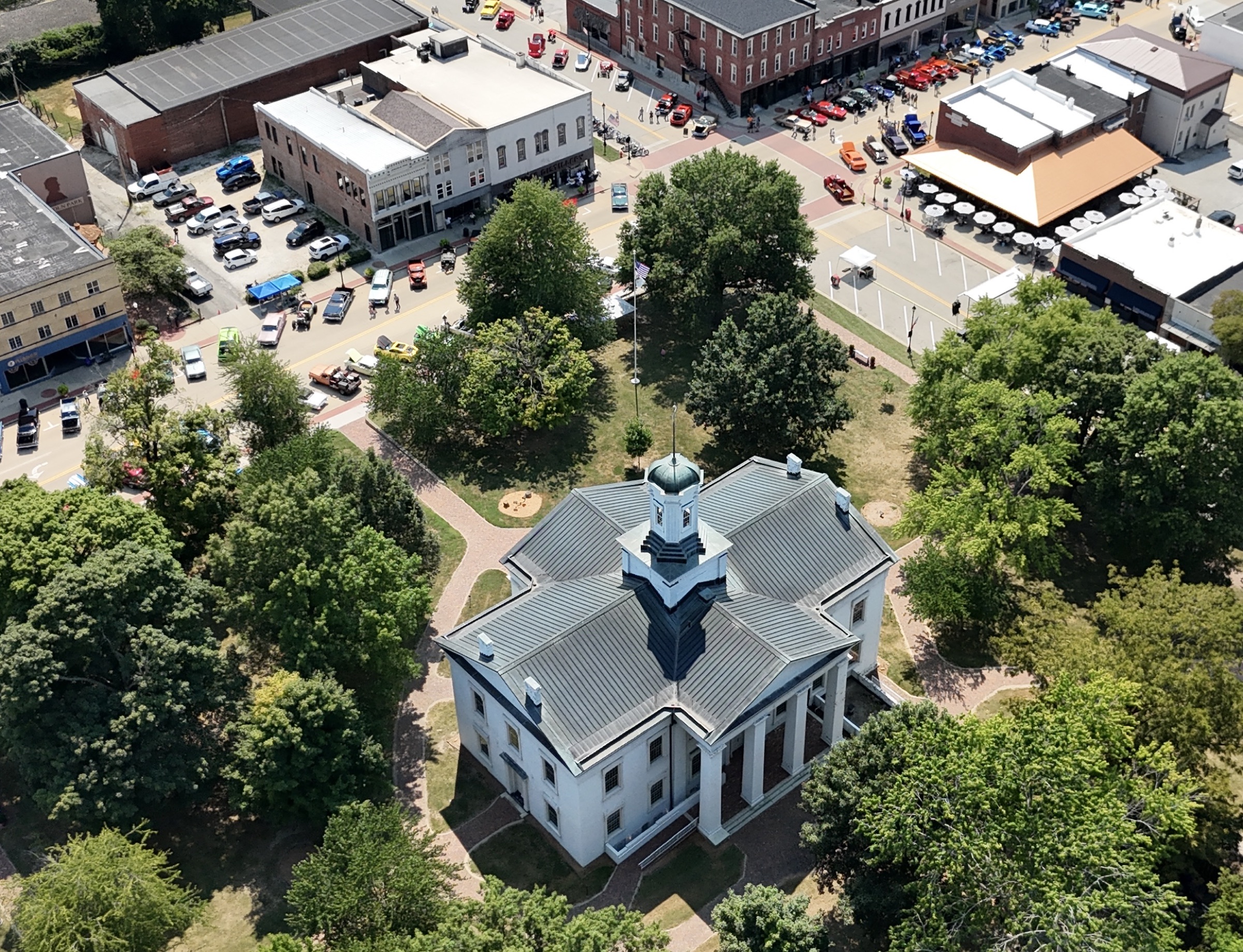 Aerial view of the historic downtown