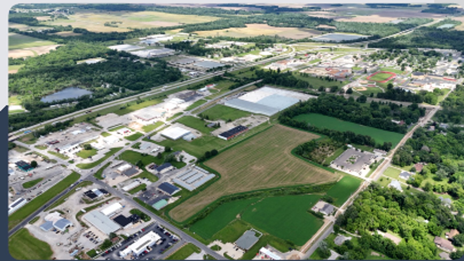 Aerial view of Vandalia and the surrounding landscape